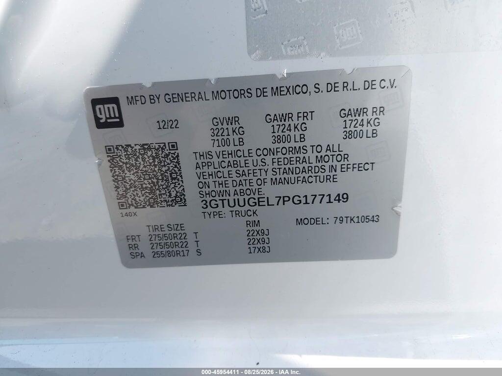 3GTUUGEL7PG177149 2023 GMC SIERRA 1500 photo no. 9