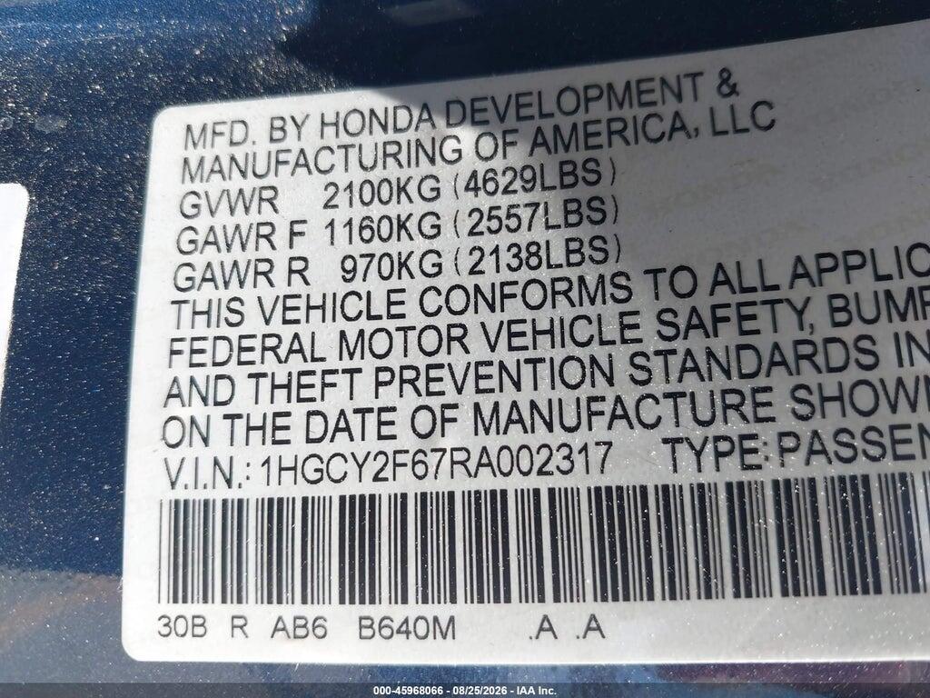 1HGCY2F67RA002317 2024 HONDA ACCORD HYBRID photo no. 9