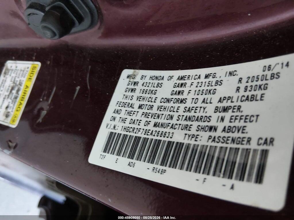 1HGCR2F79EA268633 2014 HONDA ACCORD photo no. 9