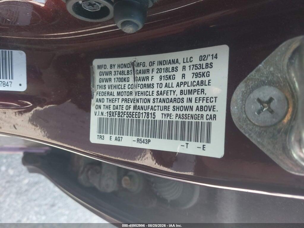 19XFB2F55EE017815 2014 HONDA CIVIC photo no. 9