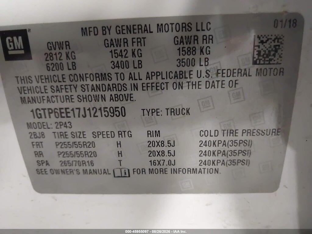 1GTP6EE17J1215950 2018 GMC CANYON photo no. 9