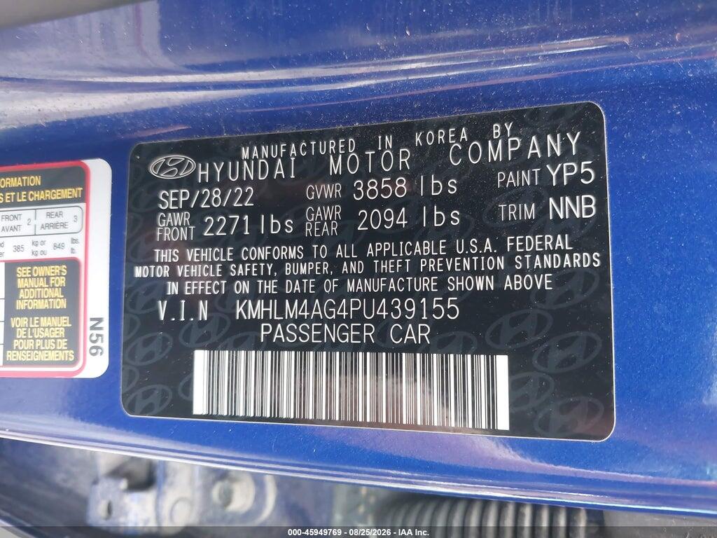 KMHLM4AG4PU439155 2023 HYUNDAI ELANTRA photo no. 9