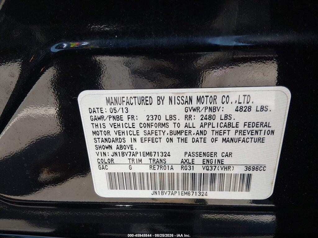 JN1BV7AP1EM671324 2014 INFINITI Q50 photo no. 9
