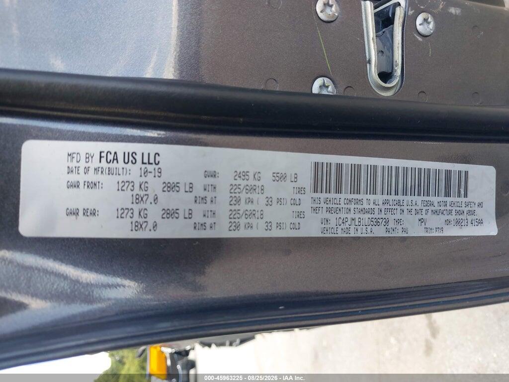 1C4PJMLB1LD536730 2020 JEEP CHEROKEE photo no. 9