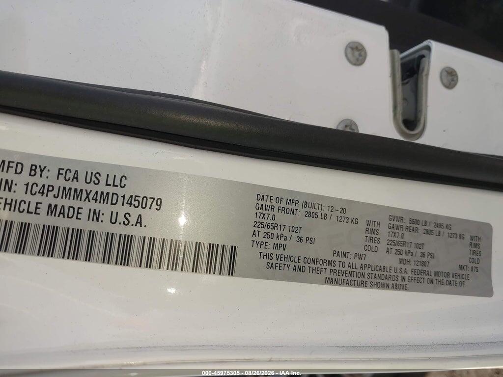 1C4PJMMX4MD145079 2021 JEEP CHEROKEE photo no. 9