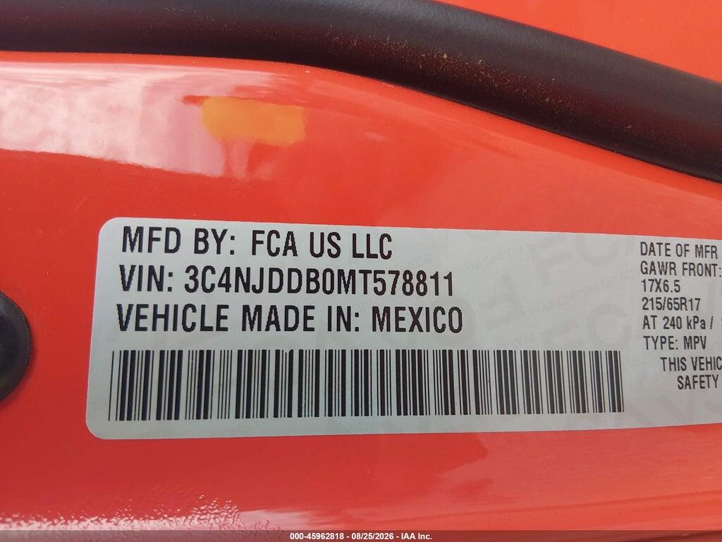 3C4NJDDB0MT578811 2021 JEEP COMPASS photo no. 9