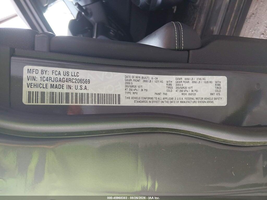 1C4RJGAG4RC206569 2024 JEEP GRAND CHEROKEE photo no. 9