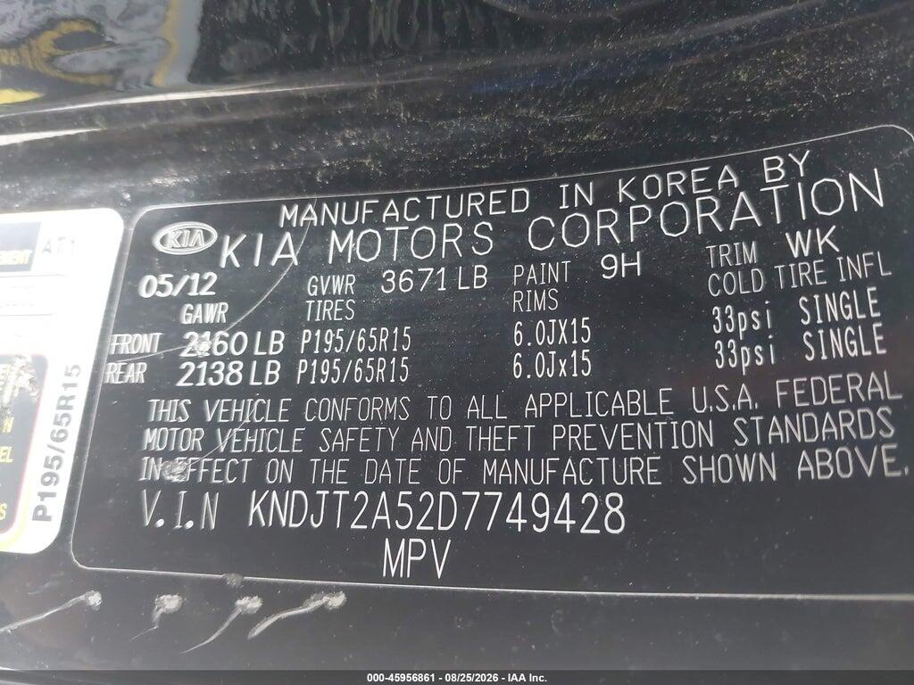 KNDJT2A52D7749428 2013 KIA SOUL photo no. 9