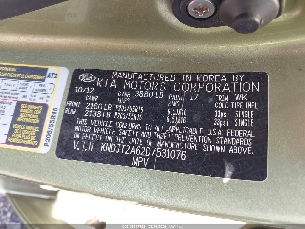KNDJT2A62D7531076 2013 KIA SOUL photo no. 9
