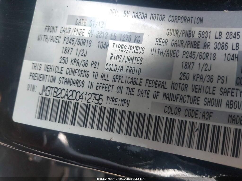 JM3TB2CA2D0412795 2013 MAZDA CX-9 photo no. 9