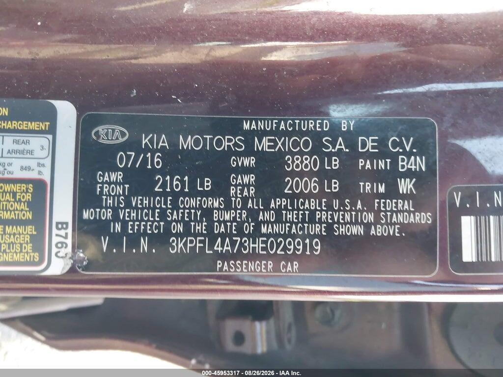 3KPFL4A73HE029919 2017 KIA FORTE photo no. 9