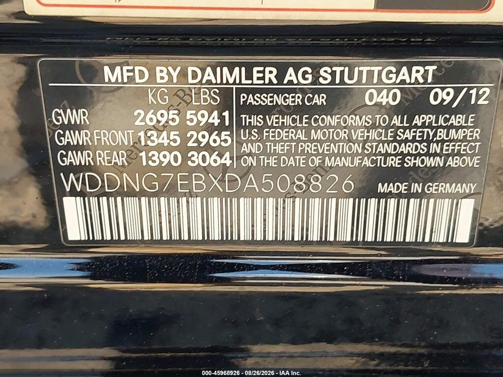 WDDNG7EBXDA508826 2013 MERCEDES-BENZ S 63 AMG photo no. 9