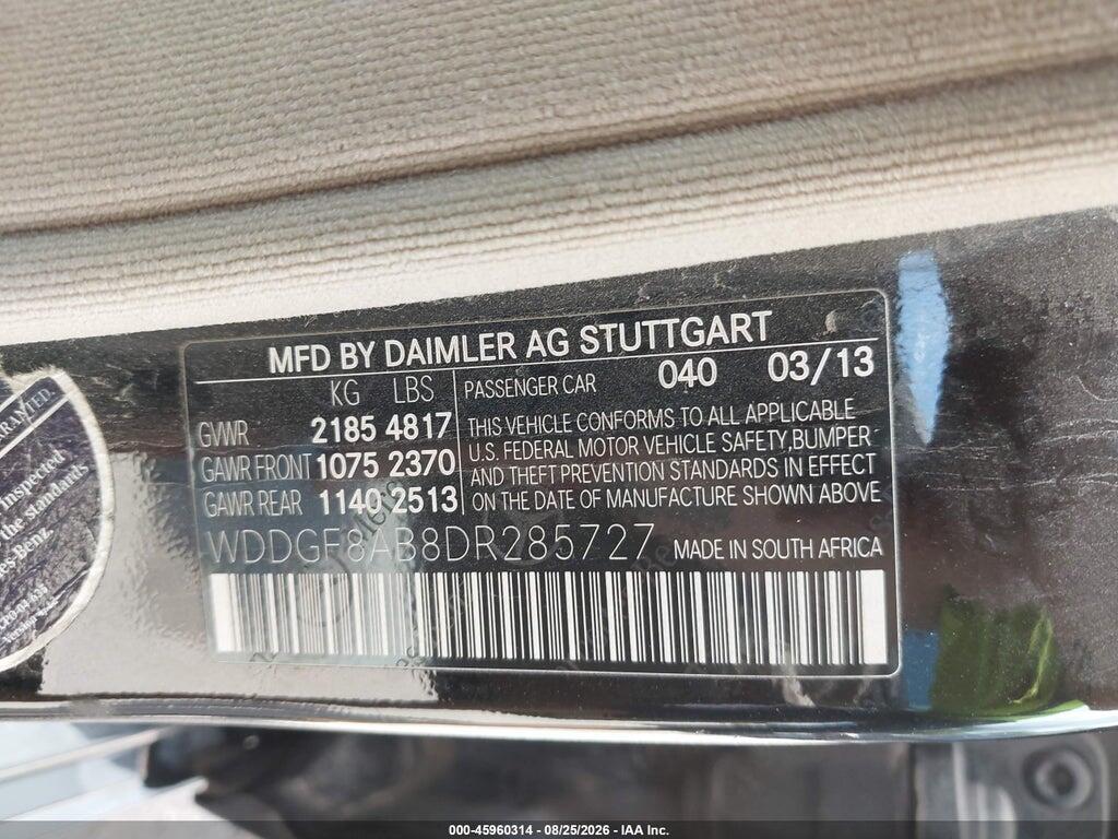 WDDGF8AB8DR285727 2013 MERCEDES-BENZ C 300 photo no. 9