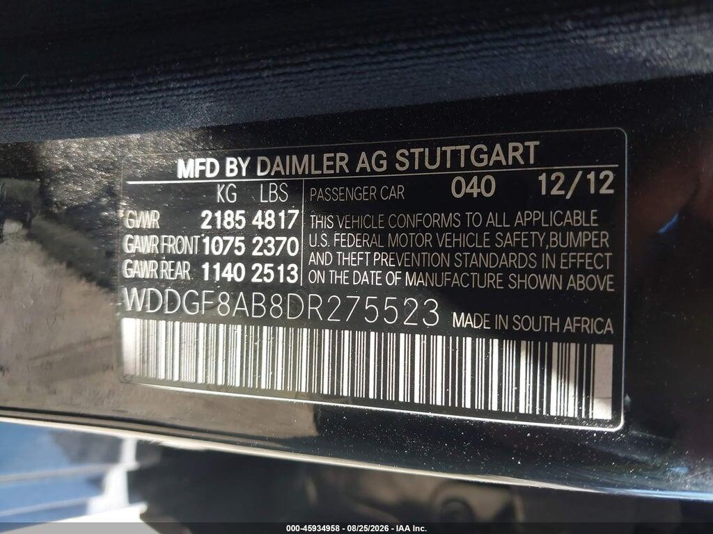 WDDGF8AB8DR275523 2013 MERCEDES-BENZ C 300 photo no. 9
