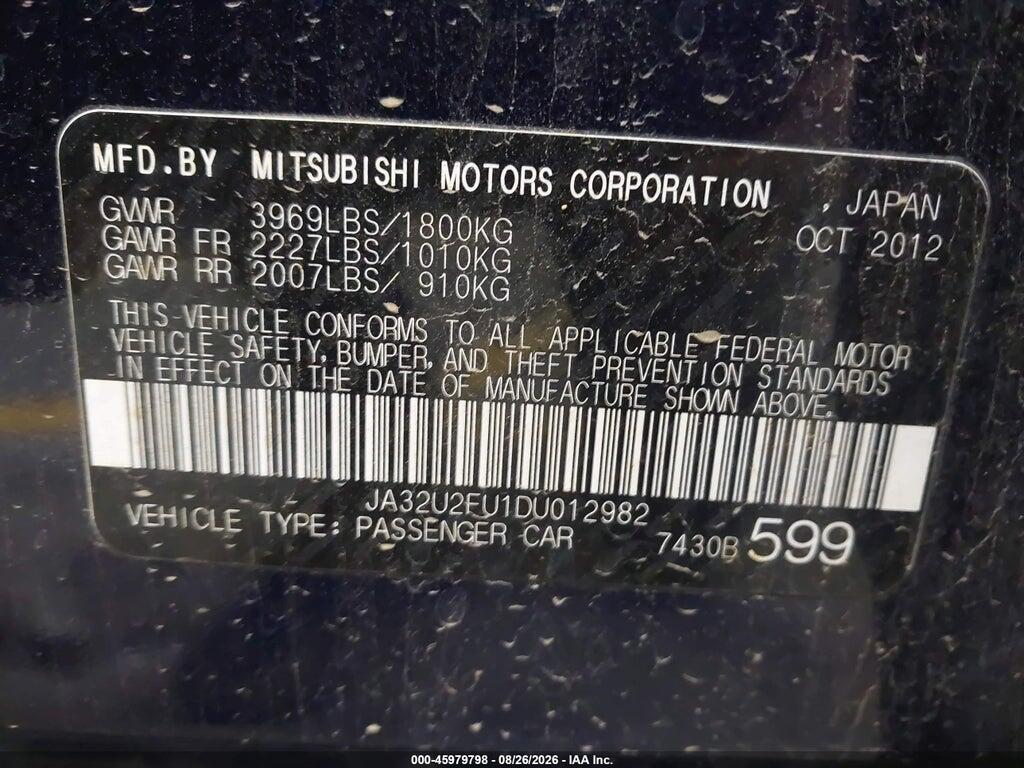 JA32U2FU1DU012982 2013 MITSUBISHI LANCER photo no. 9