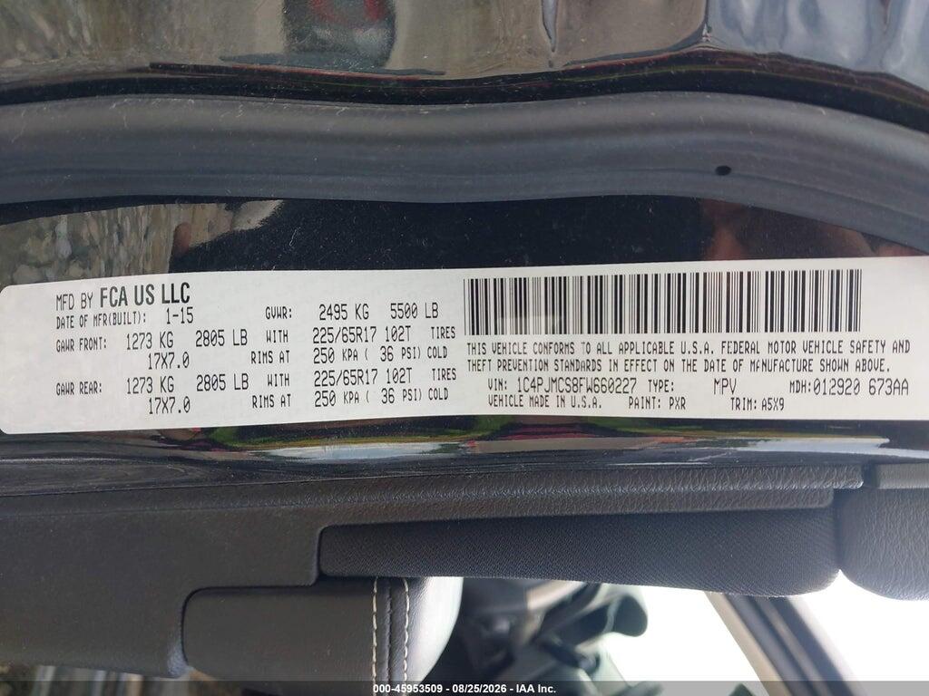 1C4PJMCS8FW660227 2015 JEEP CHEROKEE photo no. 9