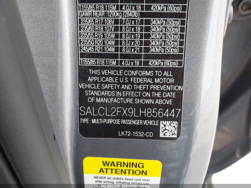 SALCL2FX9LH856447 2020 LAND ROVER DISCOVERY SPORT photo no. 9