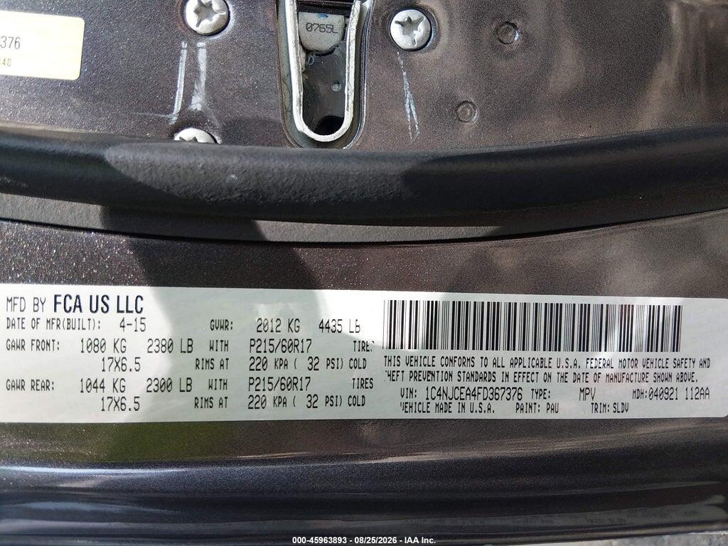 1C4NJCEA4FD367376 2015 JEEP COMPASS photo no. 9