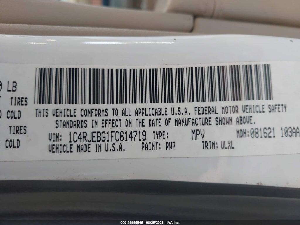1C4RJEBG1FC614719 2015 JEEP GRAND CHEROKEE photo no. 9