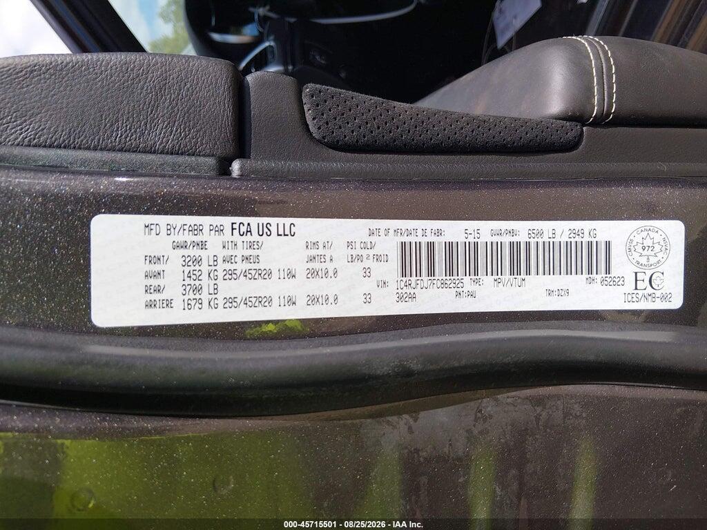 1C4RJFDJ7FC862925 2015 JEEP GRAND CHEROKEE photo no. 9