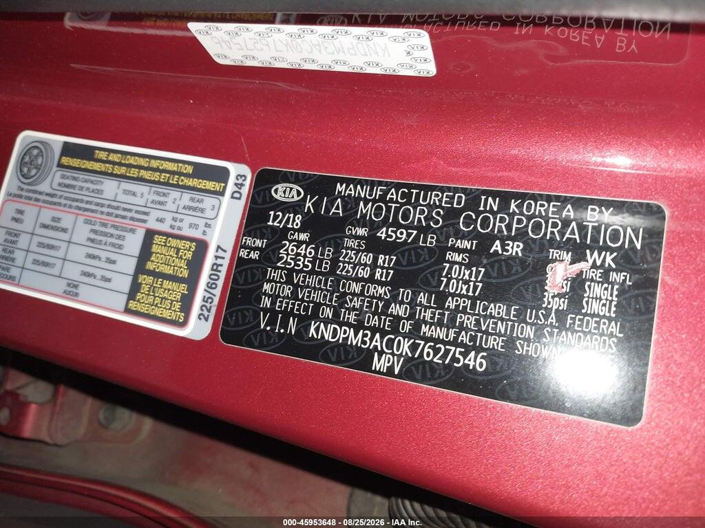 KNDPM3AC0K7627546 2019 KIA SPORTAGE photo no. 9