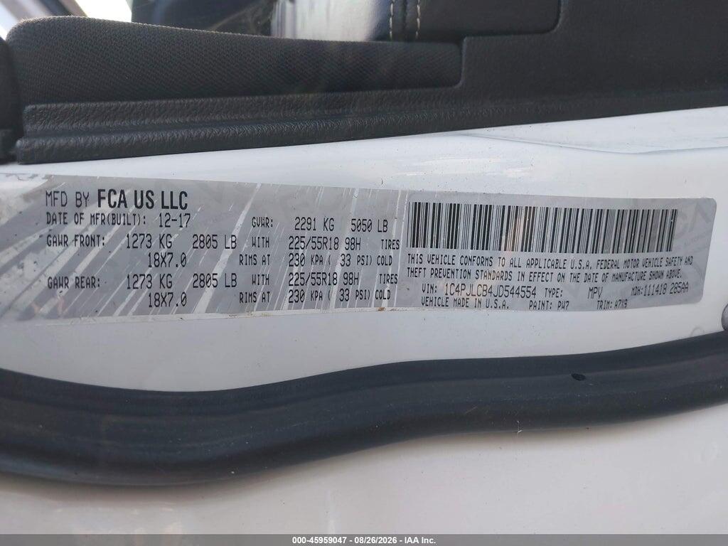 1C4PJLCB4JD544554 2018 JEEP CHEROKEE photo no. 9