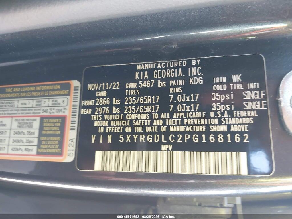 5XYRGDLC2PG168162 2023 KIA SORENTO photo no. 9