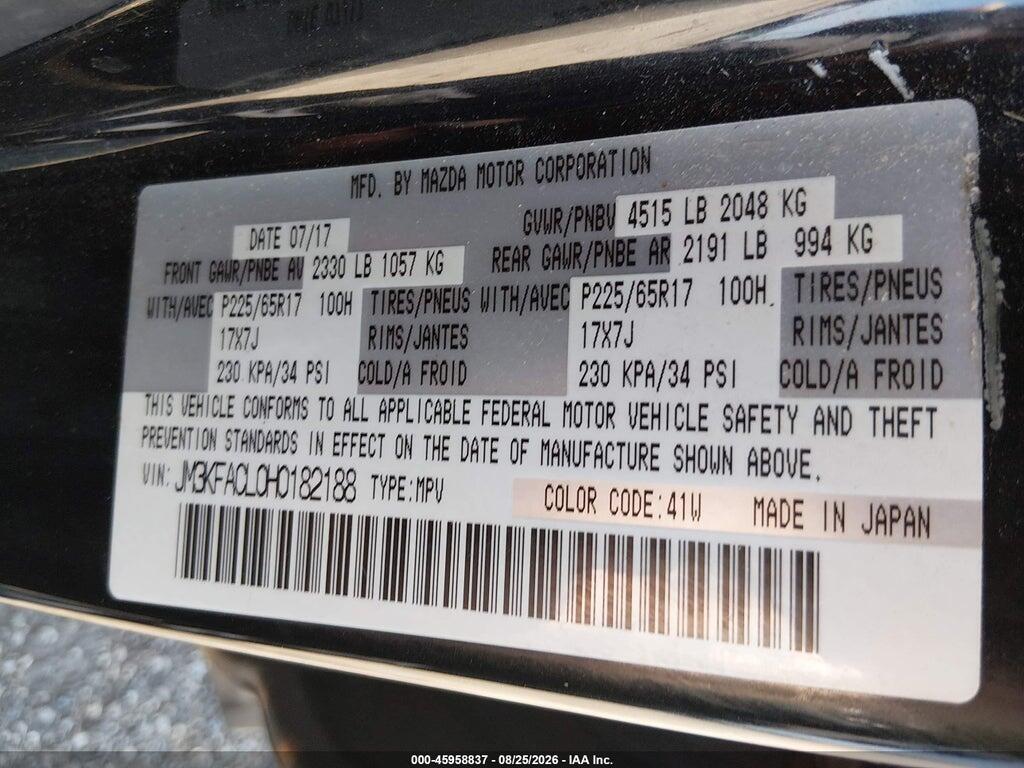 JM3KFACL0H0182188 2017 MAZDA CX-5 photo no. 9