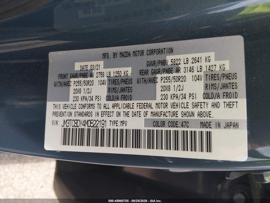 JM3TCBDY4M0522191 2021 MAZDA CX-9 photo no. 9