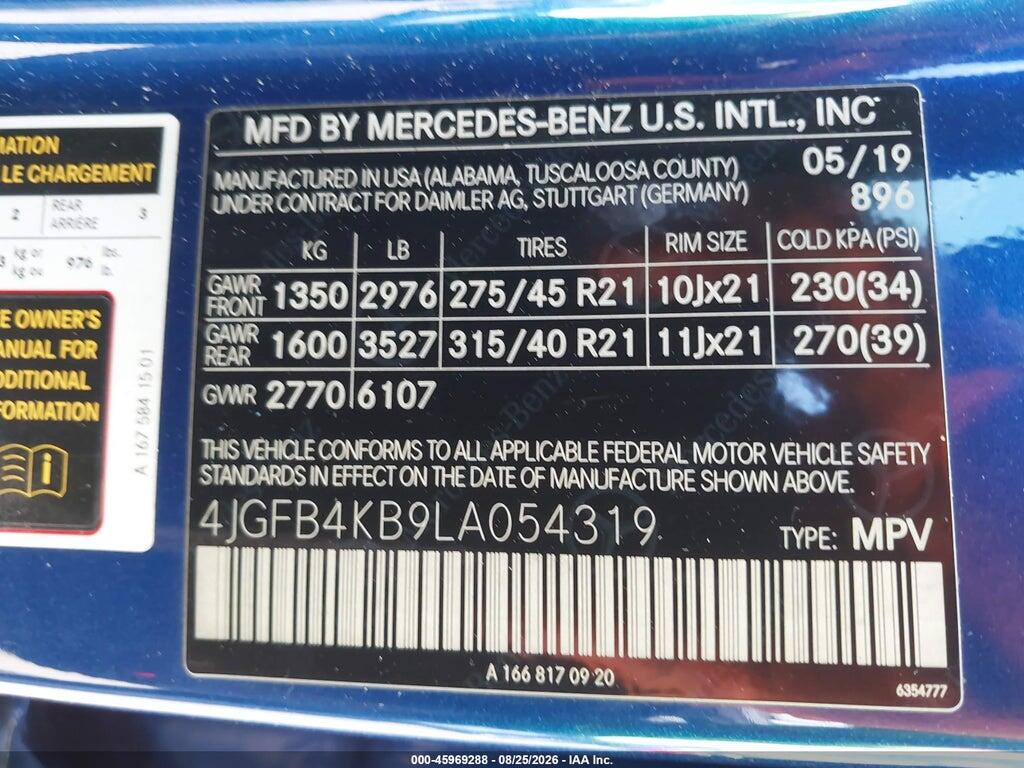 4JGFB4KB9LA054319 2020 MERCEDES-BENZ GLE 350 photo no. 9