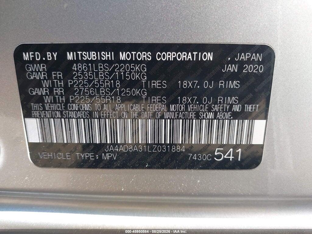 JA4AD3A31LZ031884 2020 MITSUBISHI OUTLANDER photo no. 9