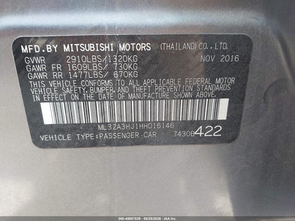 ML32A3HJ1HH016146 2017 MITSUBISHI MIRAGE photo no. 9