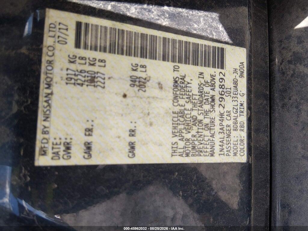 1N4AL3AP4HC296892 2017 NISSAN ALTIMA photo no. 9