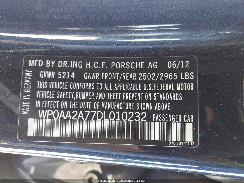 WP0AA2A77DL010232 2013 PORSCHE PANAMERA photo no. 9