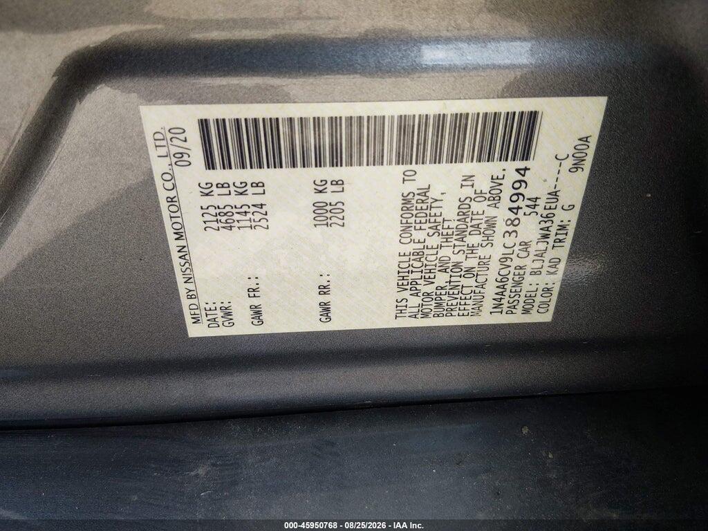1N4AA6CV9LC384994 2020 NISSAN MAXIMA photo no. 9