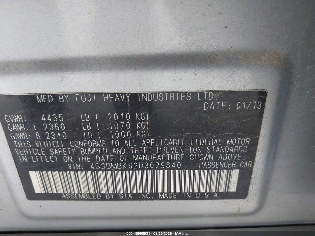 4S3BMBK62D3029840 2013 SUBARU LEGACY photo no. 9