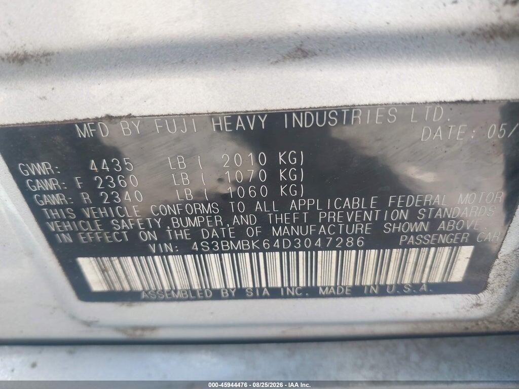 4S3BMBK64D3047286 2013 SUBARU LEGACY photo no. 9