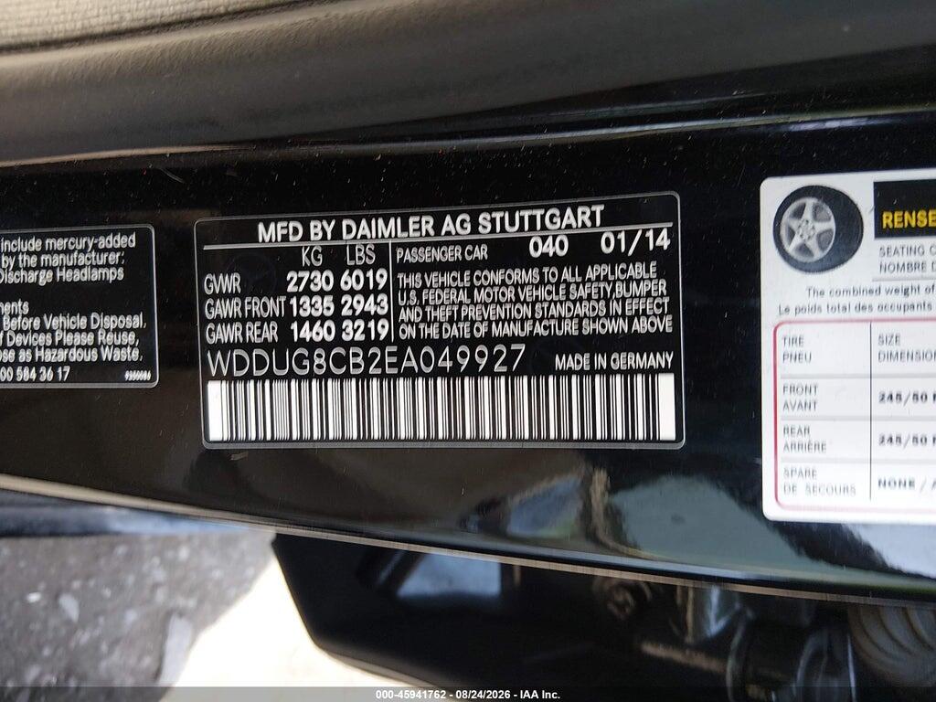 WDDUG8CB2EA049927 2014 MERCEDES-BENZ S 550 photo no. 9