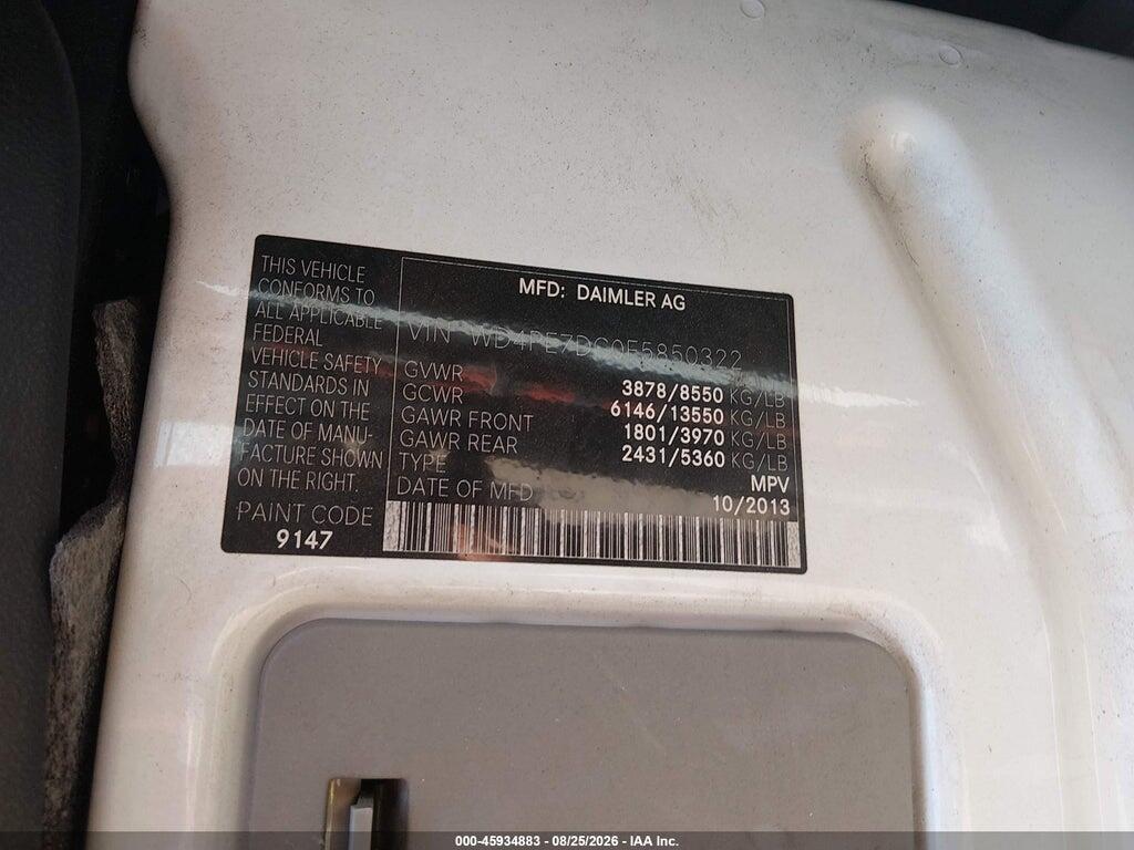 WD4PE7DC0E5850322 2014 MERCEDES-BENZ SPRINTER 2500 photo no. 9