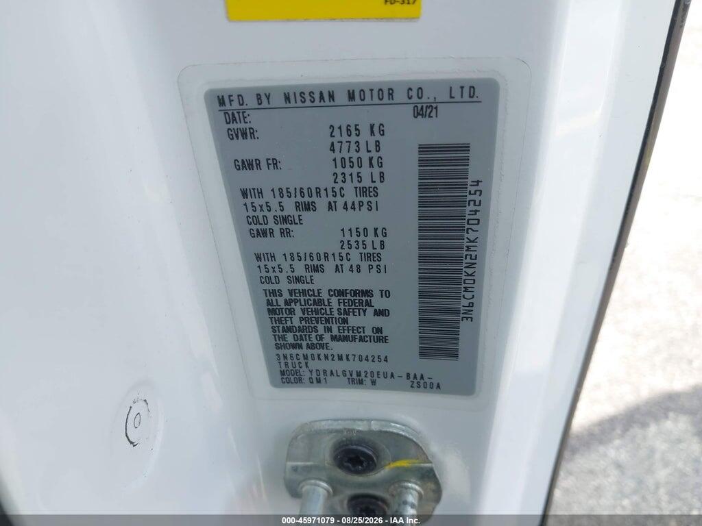 3N6CM0KN2MK704254 2021 NISSAN NV200  CARGO photo no. 9