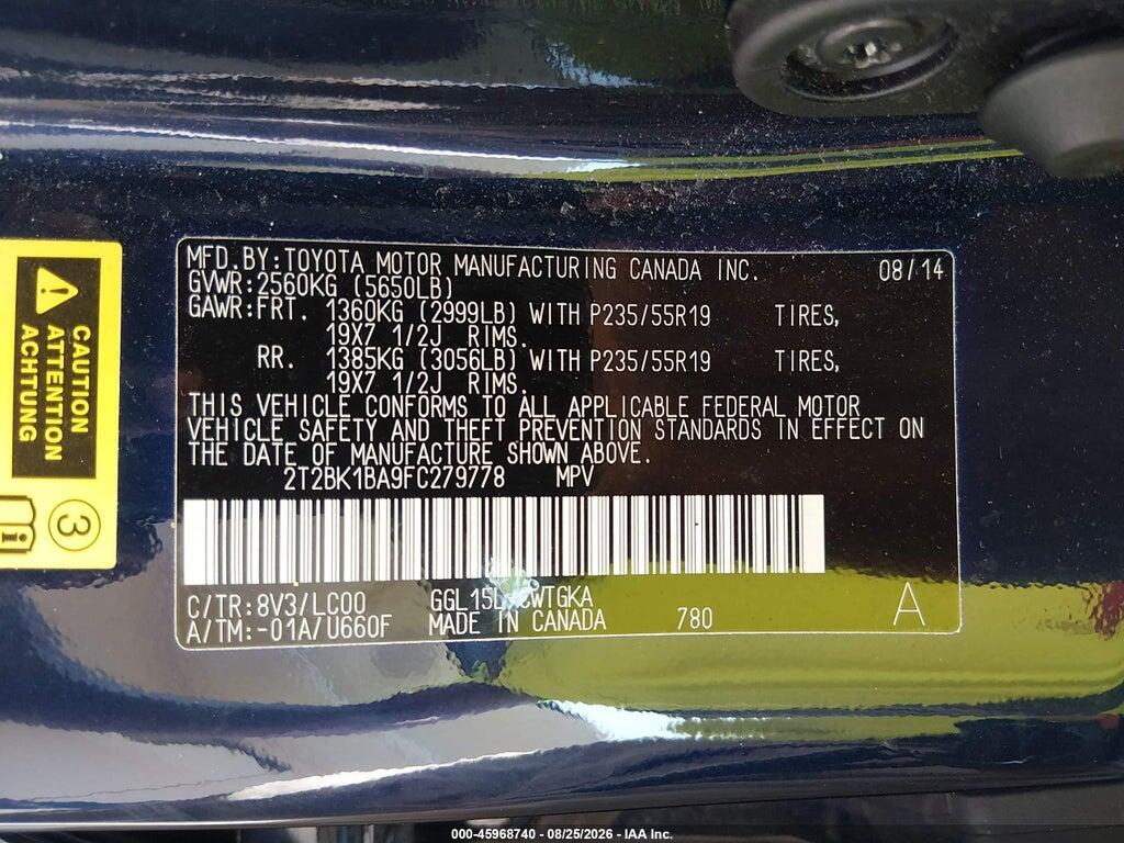 2T2BK1BA9FC279778 2015 LEXUS RX 350 photo no. 5