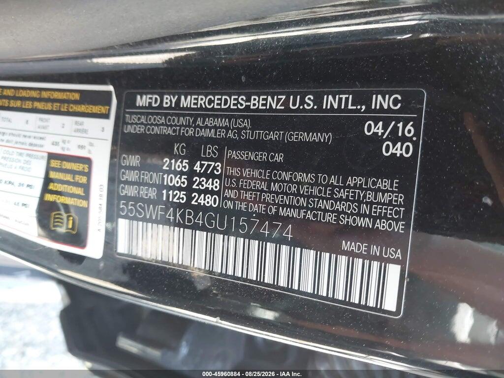 55SWF4KB4GU157474 2016 MERCEDES-BENZ C 300 photo no. 9