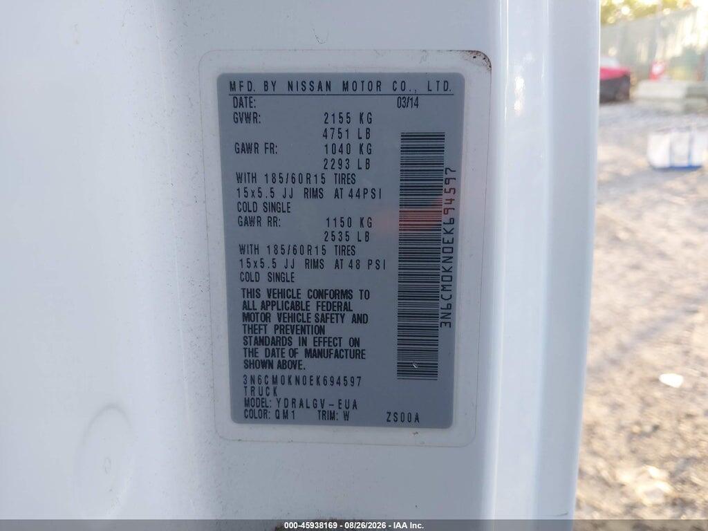 3N6CM0KN0EK694597 2014 NISSAN NV200 photo no. 9