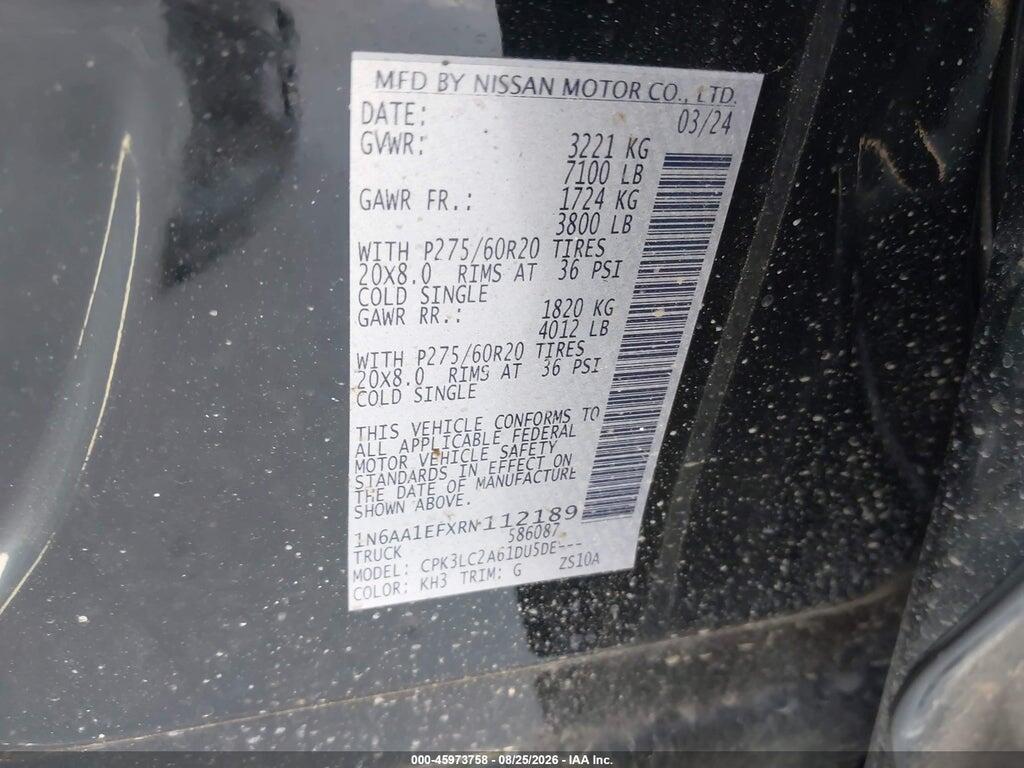 1N6AA1EFXRN112189 2024 NISSAN TITAN photo no. 9