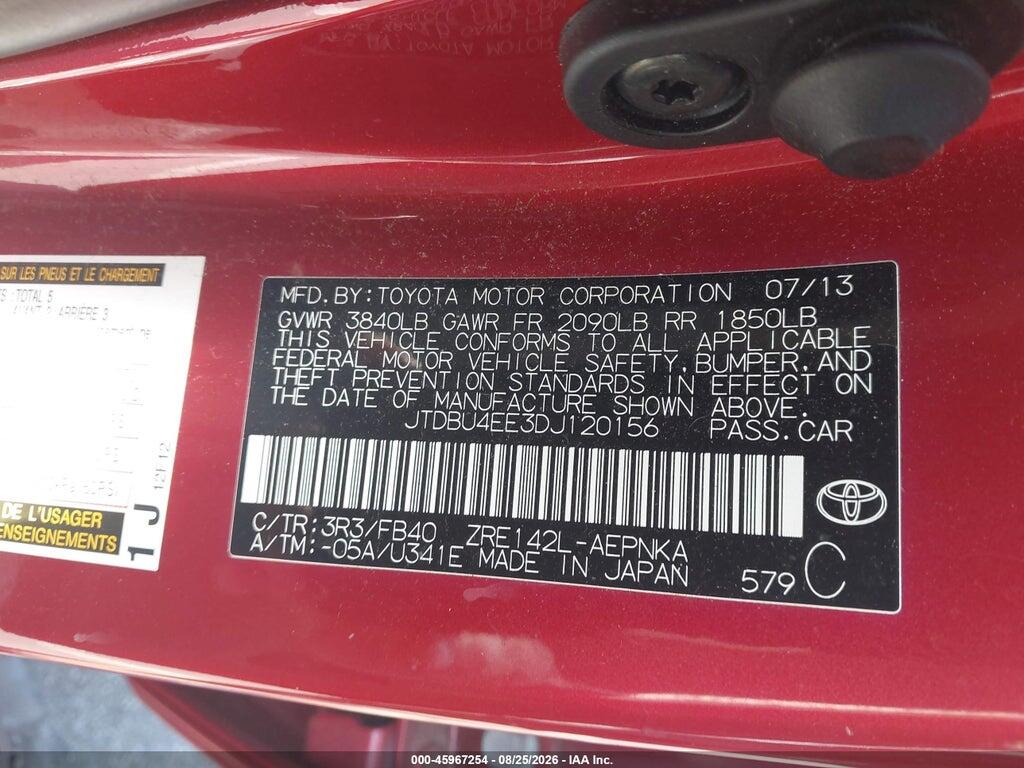 JTDBU4EE3DJ120156 2013 TOYOTA COROLLA photo no. 9