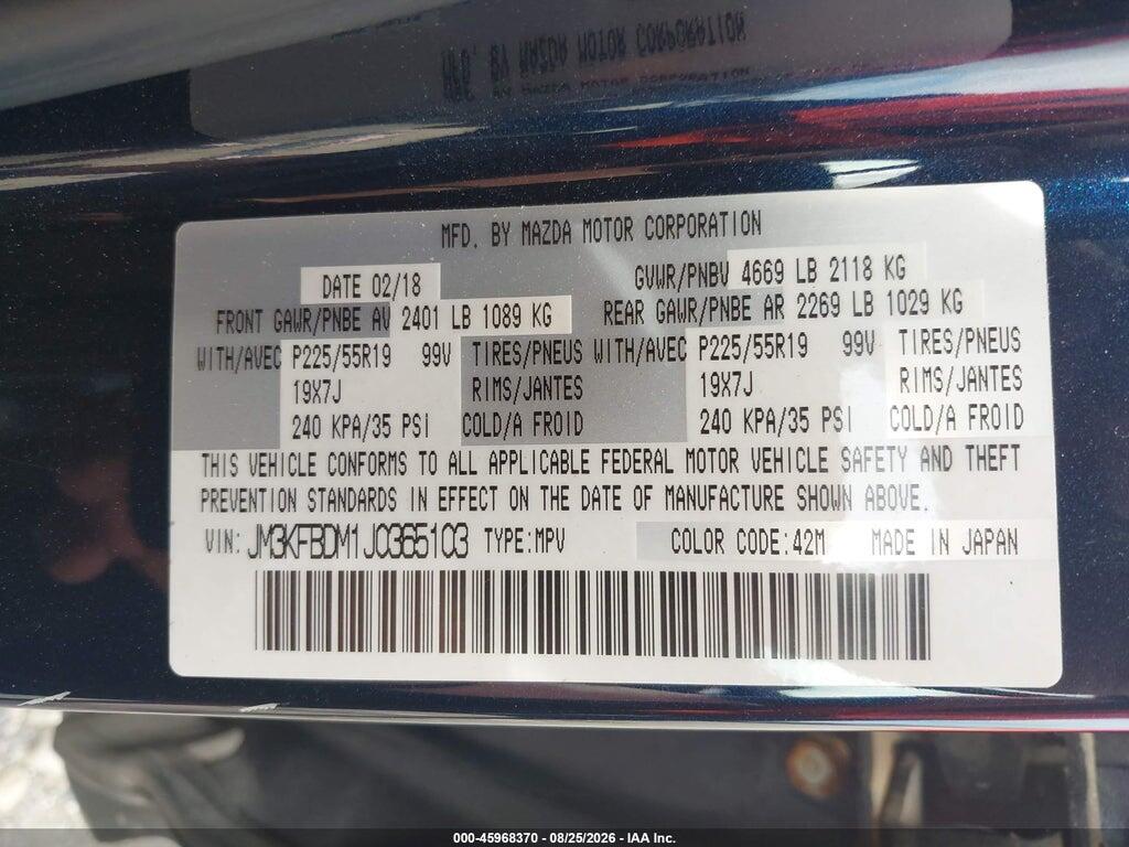 JM3KFBDM1J0365103 2018 MAZDA CX-5 photo no. 9
