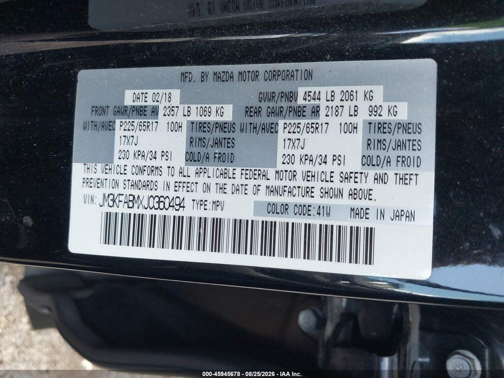 JM3KFABMXJ0360494 2018 MAZDA CX-5 photo no. 9