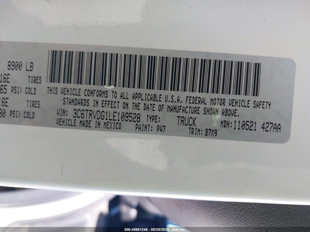 3C6TRVDG1LE109528 2020 RAM PROMASTER 2500 photo no. 4