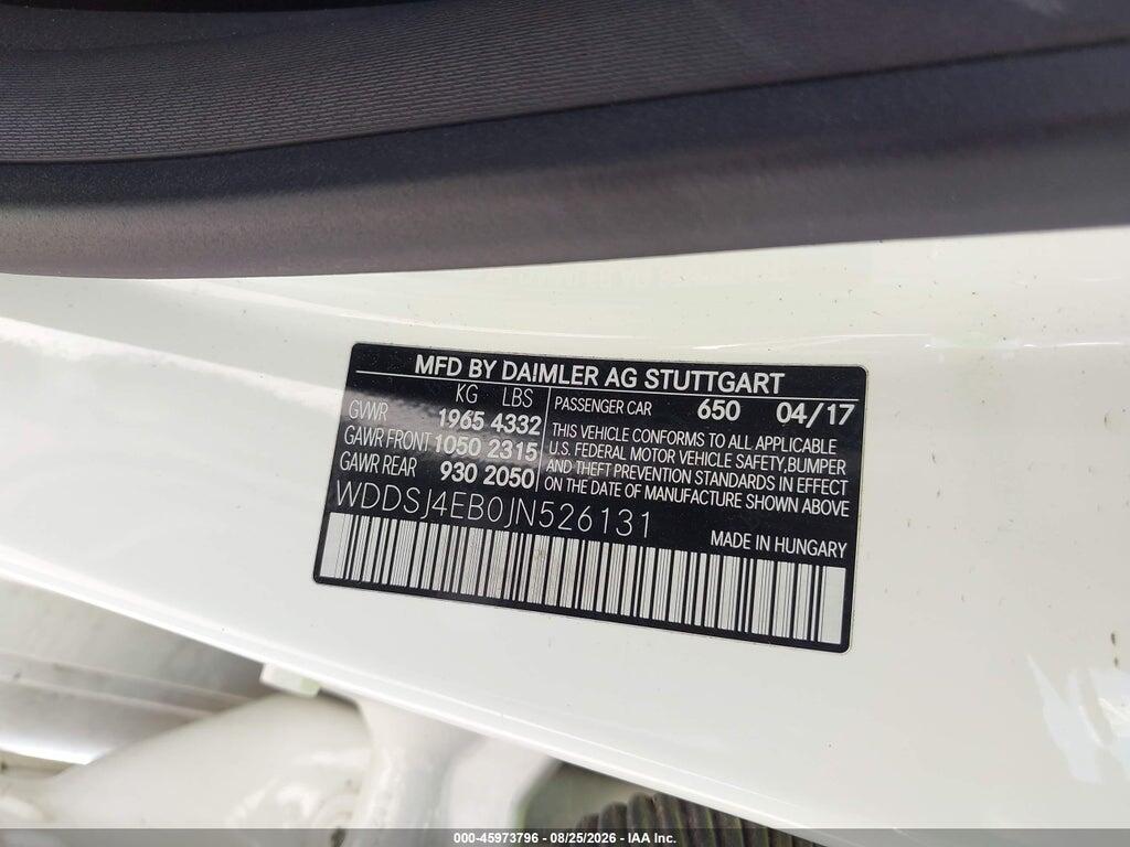 WDDSJ4EB0JN526131 2018 MERCEDES-BENZ CLA 250 photo no. 9