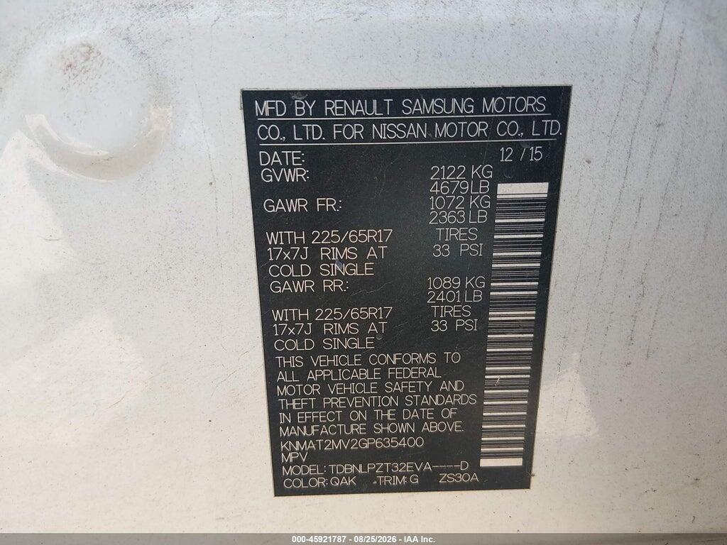 KNMAT2MV2GP635400 2016 NISSAN ROGUE photo no. 9